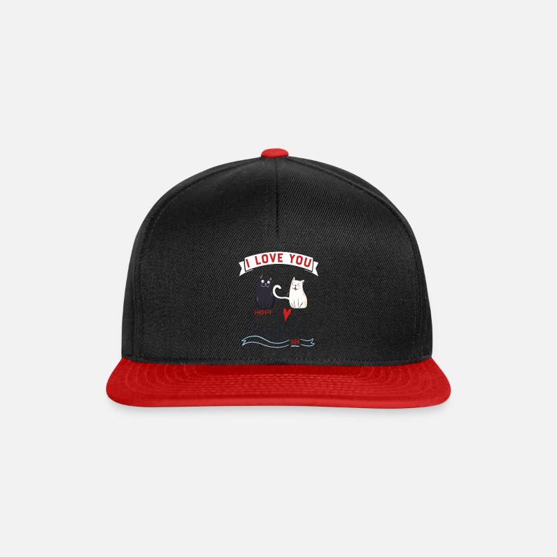Valentine's Day Cat - Snapback Cap - black/red