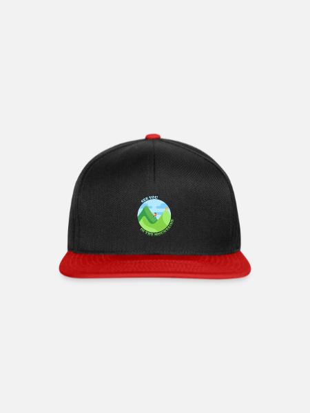 See You in the Mountains Shirt - Snapback Cap - Schwarz/Rot