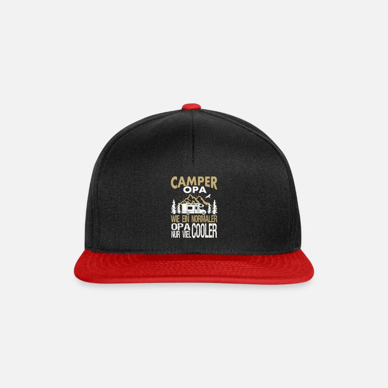 camper opa - Snapback Cap - Schwarz/Rot
