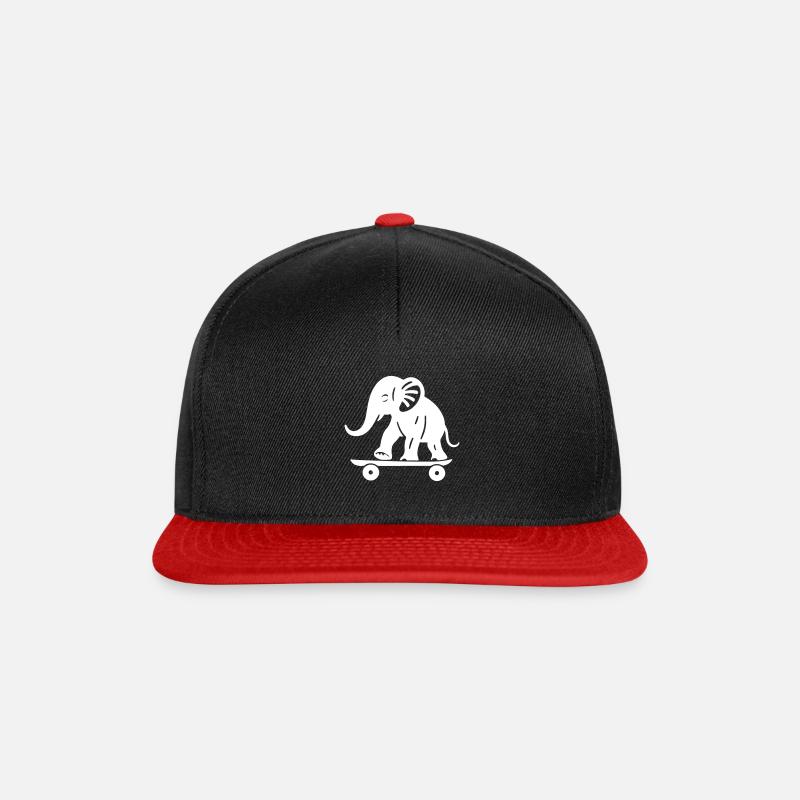 Elephant Skateboard - vector version - Snapback Cap - black/red