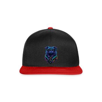 Graffiti Cyberpug - Snapback Cap - Schwarz/Rot - Vorne