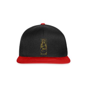 Sternzeichen - Steinbock - Linie - gold - Snapback Cap - Schwarz/Rot - Vorne