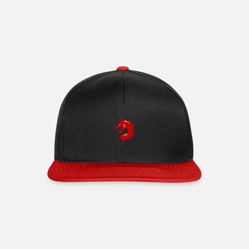 Drache - Snapback Cap - Schwarz/Rot