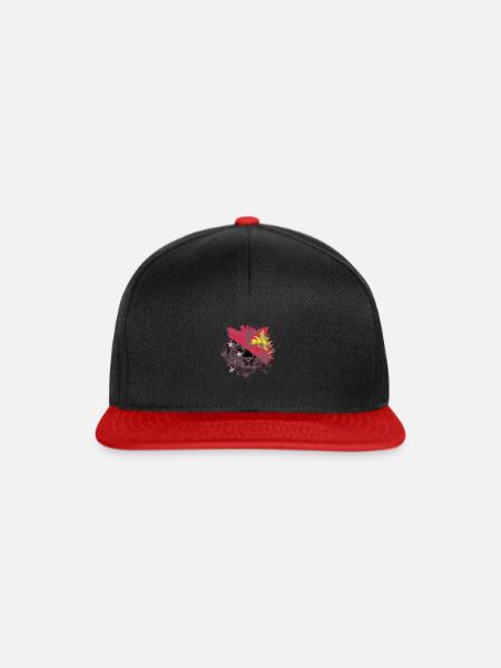 Papua-Neuguinea - Snapback Cap - Schwarz/Rot