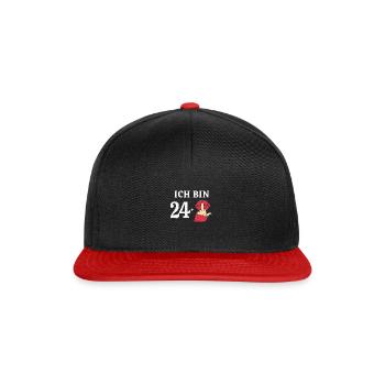 25 Jahre Geburtstag Sprüche Frauen Geschenk Idee - Snapback Cap - Schwarz/Rot - Vorne