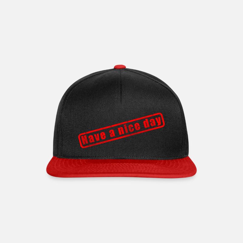 Einen schönen Tag Stempeldesign - Snapback Cap - Schwarz/Rot