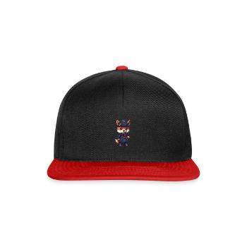 Chien japonais Shiba Inu, policier de profession - Casquette snapback - noir/rouge - Devant