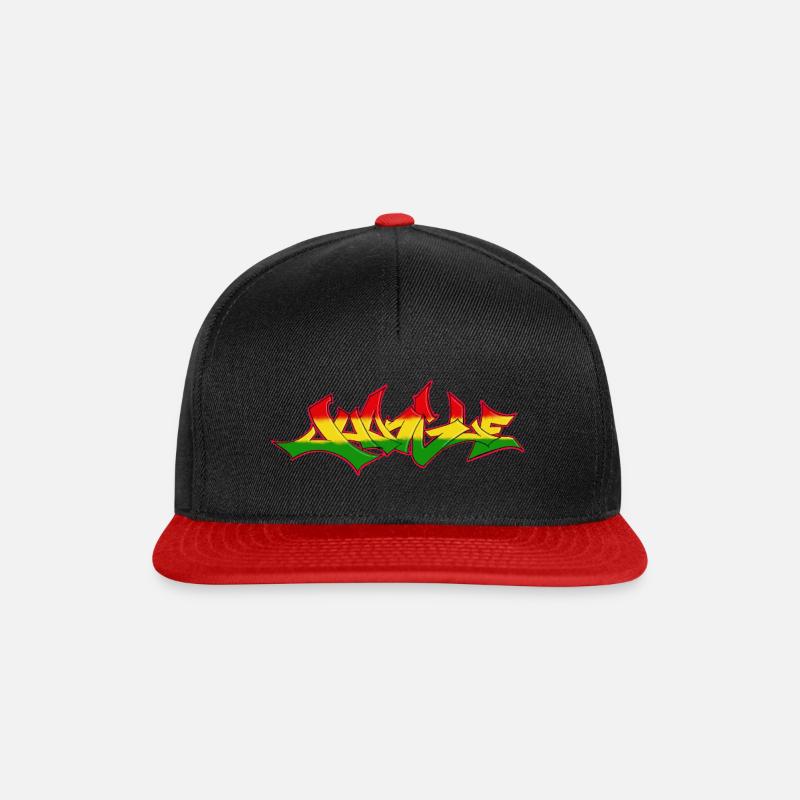 Jungle Graffiti Junglist Drum'n'bass DnB D'n'b - Snapback Cap - Schwarz/Rot