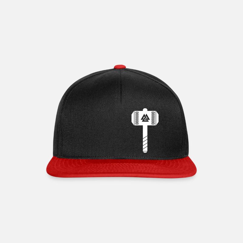 Mjolnir, marteau de Thor White Bold - Casquette snapback - noir/rouge