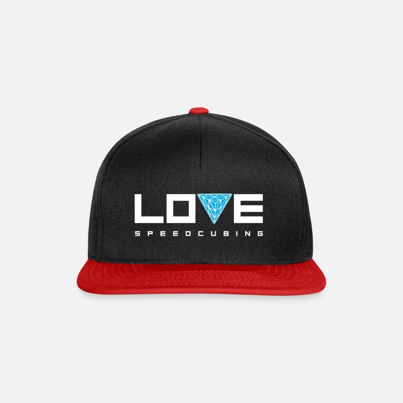 Pyraminx lieben Speedcubing - Snapback Cap - Schwarz/Rot