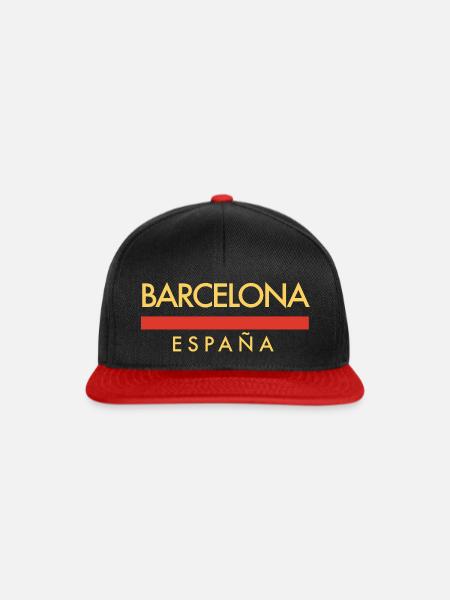 Barcelona Souvenir T-shirt - Snapback Cap - Schwarz/Rot