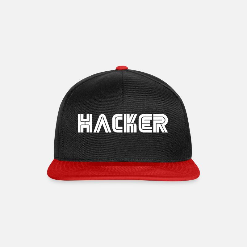 hacker - Snapback Cap - Schwarz/Rot