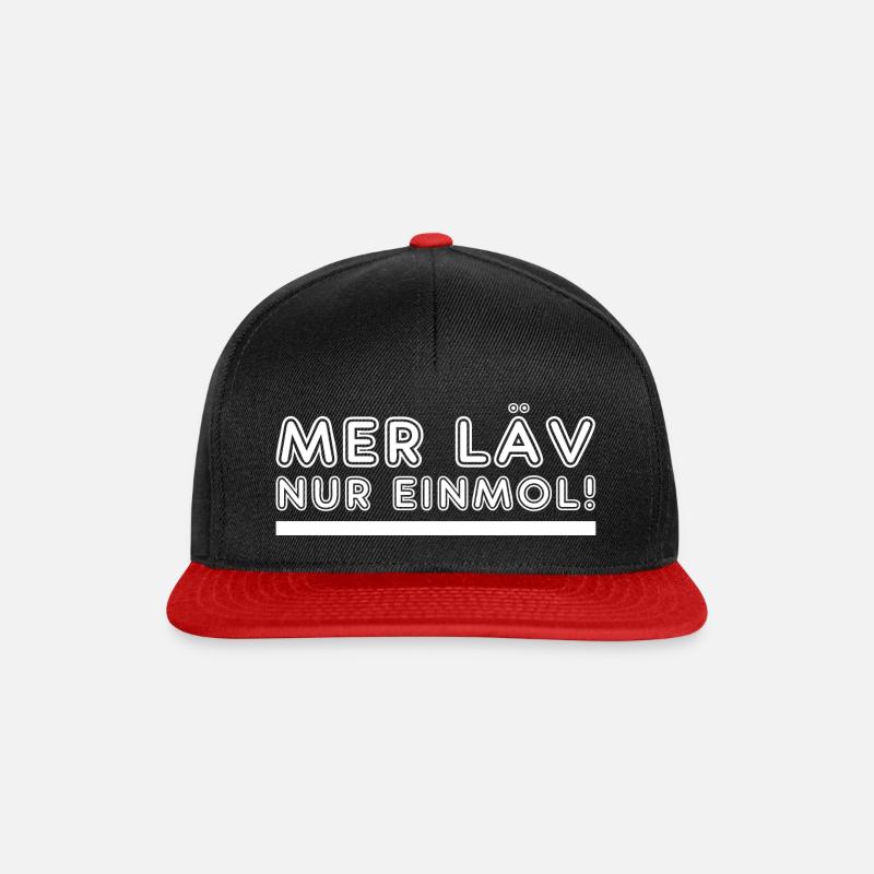 Kölsch - Dialekt - Spruch - Snapback Cap - Schwarz/Rot