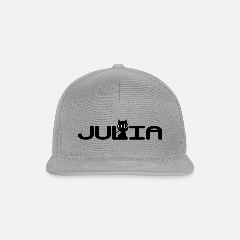 Julia avec un chat noir - Casquette snapback - graphite/graphite