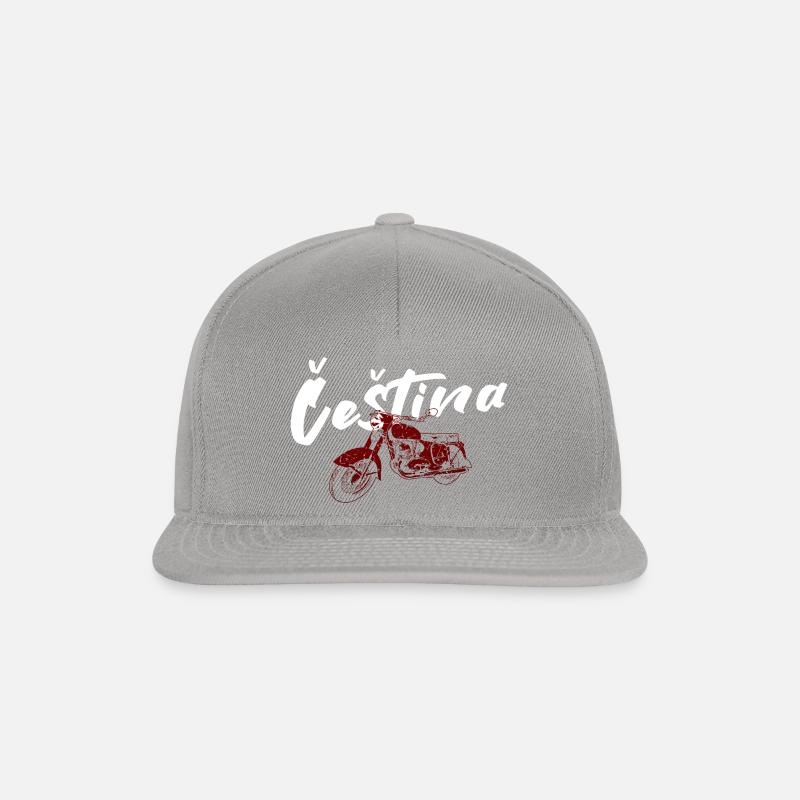 Tschechisches Oldtimer Motorrad - Snapback Cap - Graphit/Graphit