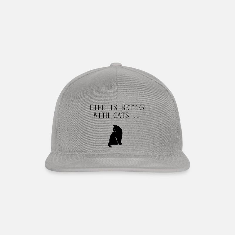 Katzen Spruch Life is better with cats - Snapback Cap - Graphit/Graphit