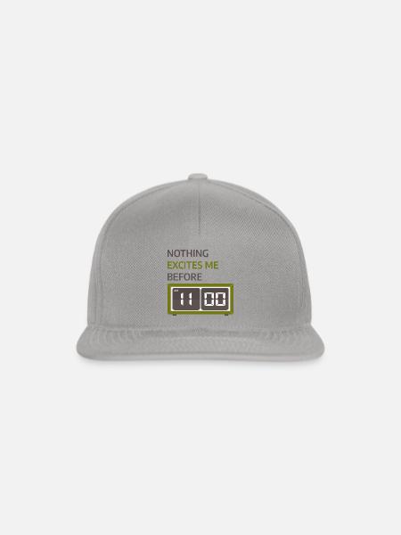 Nothing excites me before 11 am - Snapback Cap - Graphit/Graphit