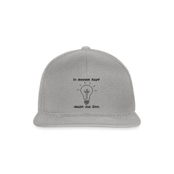 "In meinem Kopf macht dass Sinn" T-Shirt" - Snapback Cap - Graphit/Graphit - Vorne