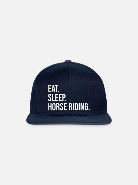 Eat Sleep Ride Horses Repeat Equestrian Farmer Hor - Snapback Cap - Navy/Navy