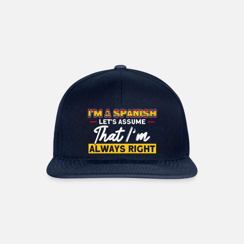 Spanish Flag Spanish Roots Gift - Snapback Cap - navy/navy