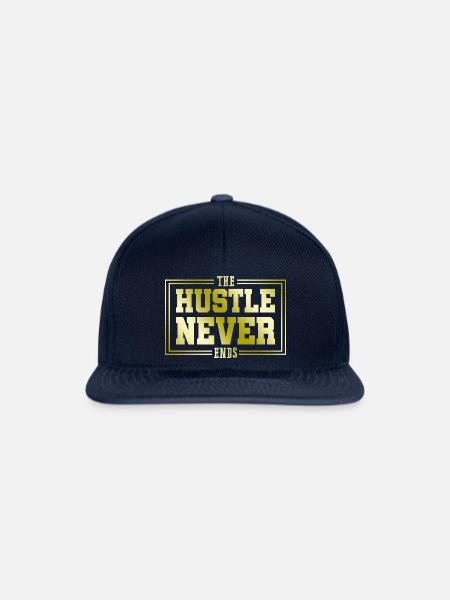 hustle never quit - Snapback Cap - Navy/Navy