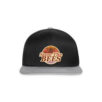 Save the Bees Rétro 80s - Casquette snapback - noir/gris - Devant