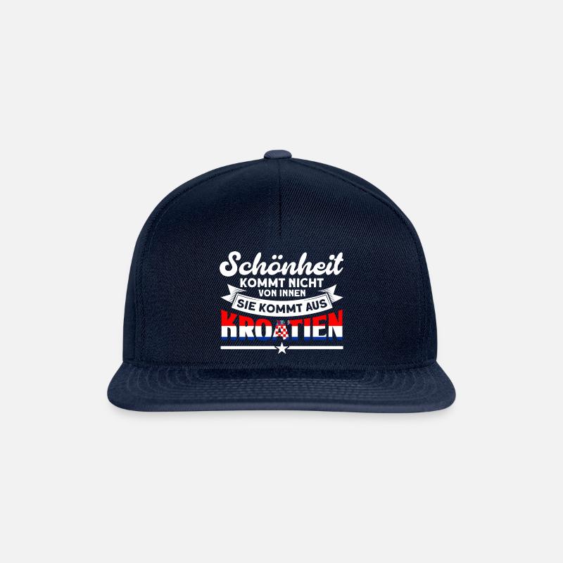 Kroatien Hrvatska Kroate Geschenk - Snapback Cap - Navy/Navy