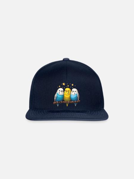 Wellensittiche Sterne - Snapback Cap - Navy/Navy