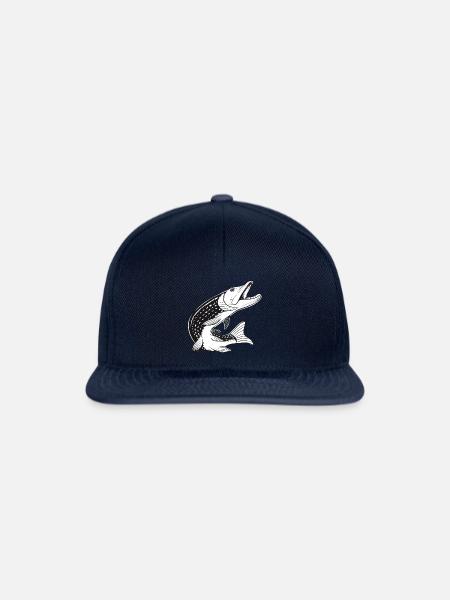 Hecht Fisch - Fischen - Angeln - Fischer - Snapback Cap - Navy/Navy
