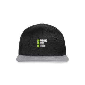 No Farmers - No Food - No Future - Bauer Landwirt - Snapback Cap - Schwarz/Grau - Vorne
