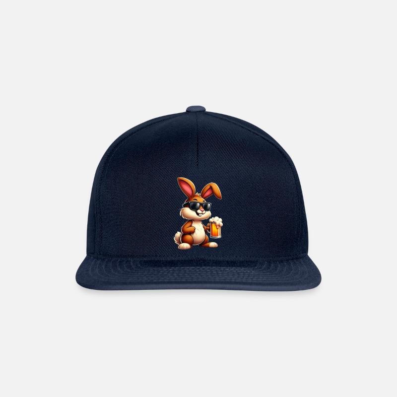 Osterhase mit einem Bier - Snapback Cap - Navy/Navy