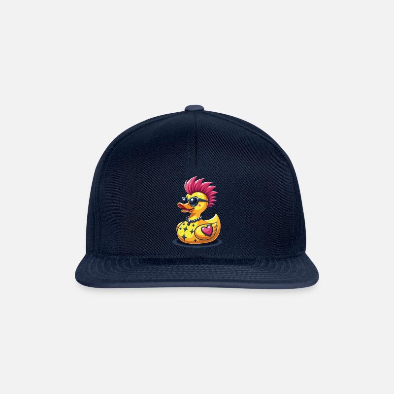 Cool punk duck with heart - Snapback Cap - navy/navy