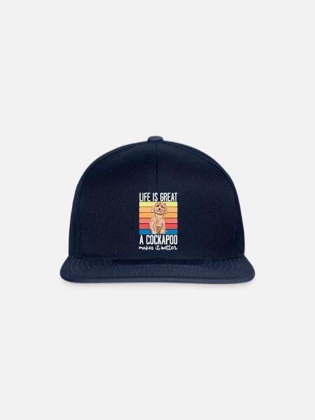 Cockapoo Hund - Snapback Cap - Navy/Navy