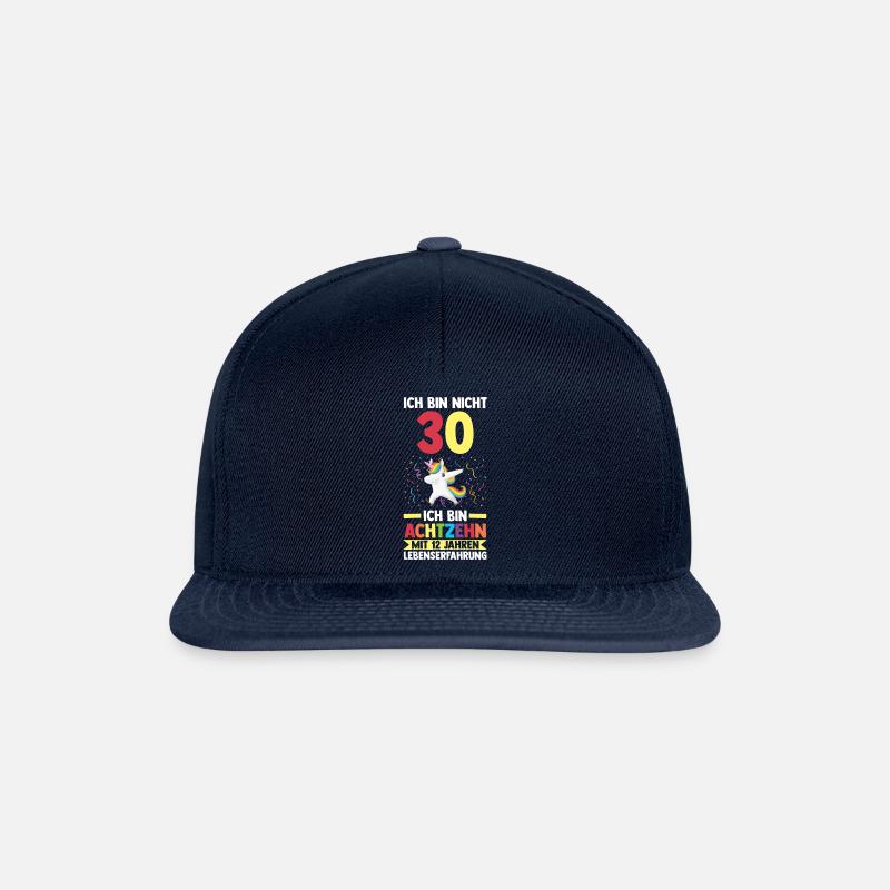 30. Geburtstag Einhorn 30 Jahre Geschenk - Snapback Cap - Navy/Navy