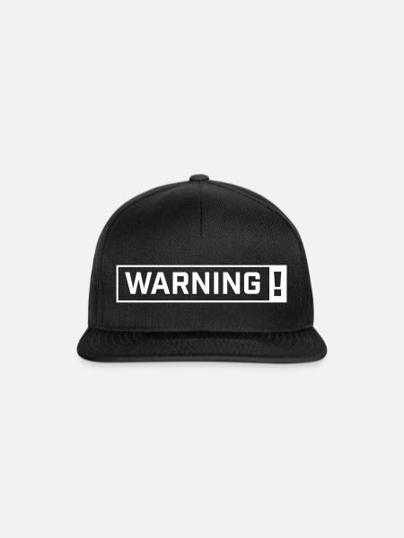 WARNING ! - Snapback Cap - Schwarz/Schwarz