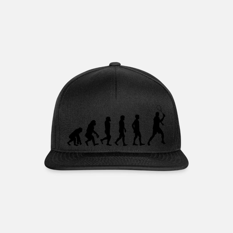Evolution Squash Sport Squashspieler Geschenk - Snapback Cap - Schwarz/Schwarz