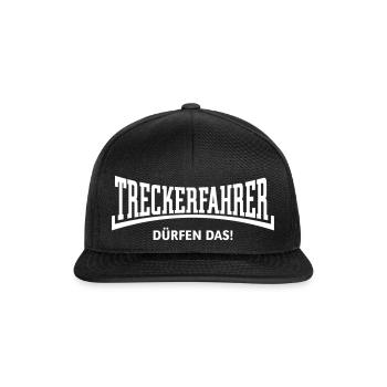 Treckerfahrer Dürfen Das! Trecker Traktor Konkav W - Snapback Cap - Schwarz/Schwarz - Vorne