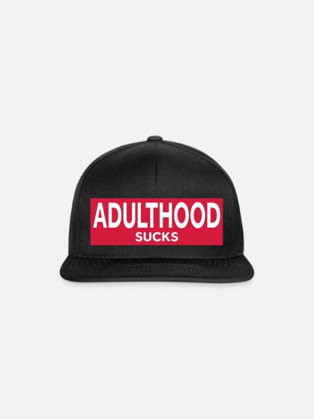ADULTHOOD SUCKS - Snapback Cap - Schwarz/Schwarz