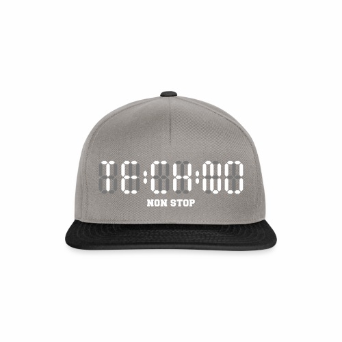 Techno Non Stop Digital Uhr - all night all day - Snapback Cap