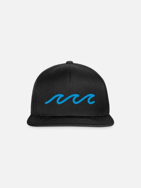 Wellen - Snapback Cap - Schwarz/Schwarz