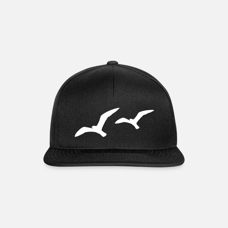 Möwen - Snapback Cap - Schwarz/Schwarz