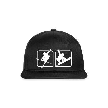 Ski und Snowboard Freestyle - Snapback Cap - Schwarz/Schwarz - Vorne