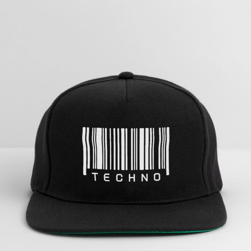 Techno Barcode Strichcode Scan Code Acid Mnml Rave Snapback Cap