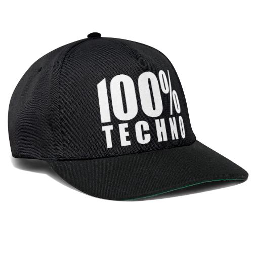 100% Techno Schriftzug Floorfreude Rave Festivals - Snapback Cap