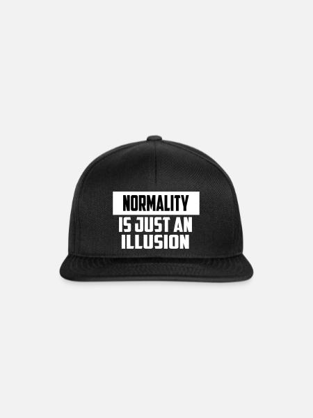 lustiges Zitat der Normalität - Snapback Cap - Schwarz/Schwarz