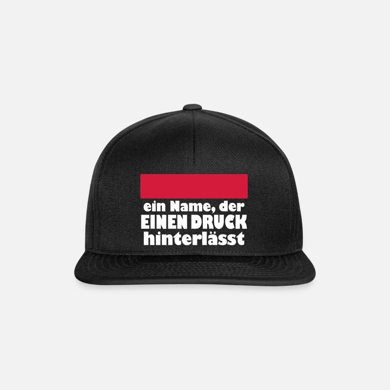 Vorlage Vorname Name Lustiger Spruch - Snapback Cap - Schwarz/Schwarz
