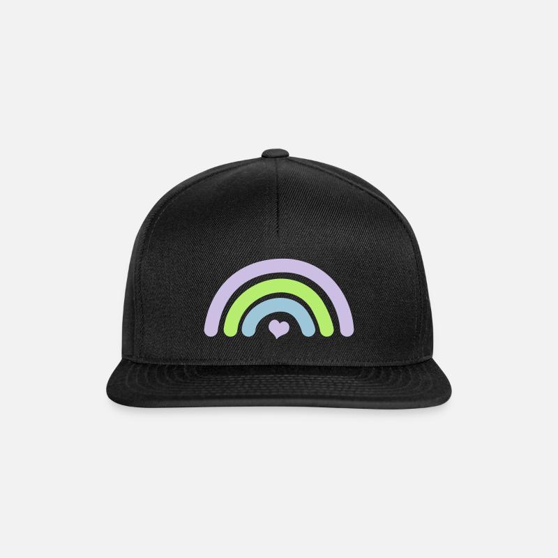 Regenbogen - Snapback Cap - Schwarz/Schwarz