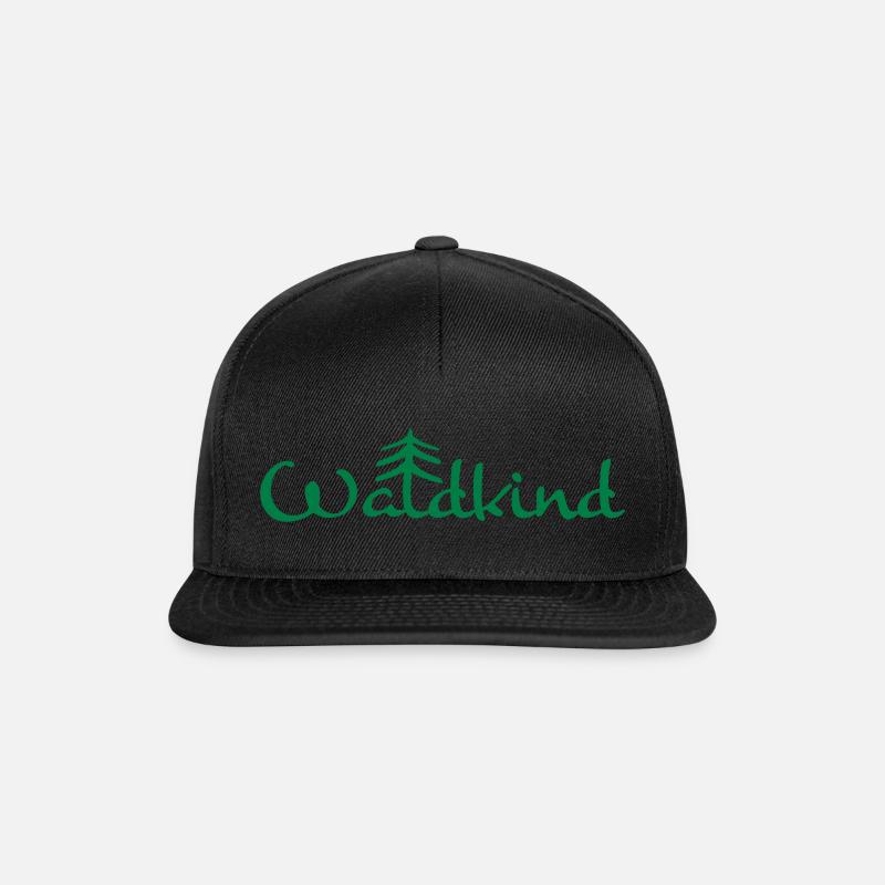 Wald - Sprüche - Snapback Cap - Schwarz/Schwarz