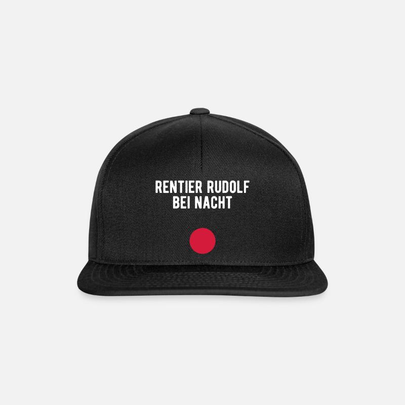 Renne Rudolf dans la nuit - Casquette snapback - noir/noir