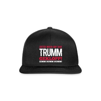 JETZ WEED OP DE TRUMM... - Snapback Cap - Schwarz/Schwarz - Vorne
